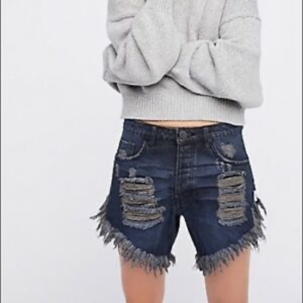 OneTeaspoon for Free People black distressed short